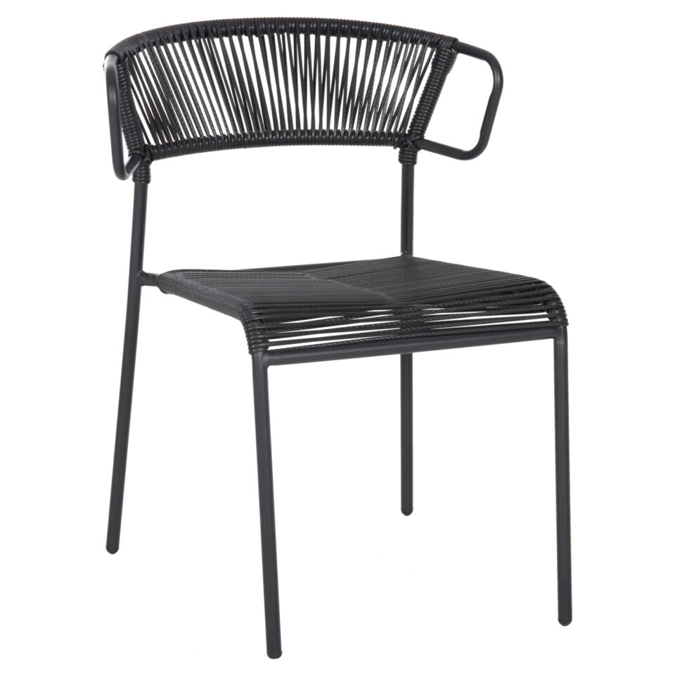 ΚΑΡΕΚΛΑ ΜΕΤΑΛΛO KAI ΣΥΝΘΕΤΙΚΟ RATTAN ΣΕ ΜΑΥΡΟ 54x62x80Υεκ