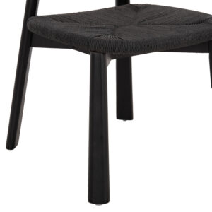 KΑΡΕΚΛΑ ΤΡΑΠΕΖΑΡΙΑΣ RUBBERWOOD & ΣΧΟΙΝΙ ΣΕ ΜΑΥΡΟ 51x55x74Υεκ