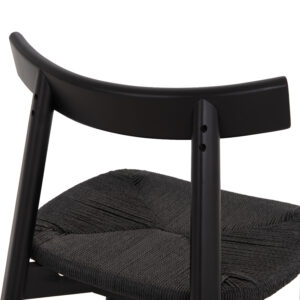 KΑΡΕΚΛΑ ΤΡΑΠΕΖΑΡΙΑΣ RUBBERWOOD & ΣΧΟΙΝΙ ΣΕ ΜΑΥΡΟ 51x55x74Υεκ