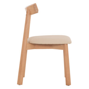 KΑΡΕΚΛΑ ΤΡΑΠΕΖΑΡΙΑΣ RUBBERWOOD ΦΥΣΙΚΟ-ΕΚΡΟΥ PU 51x55x74Υεκ