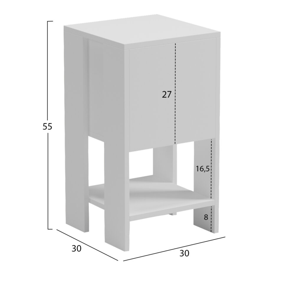 ΚΟΜΟΔΙΝΟ ΜΕΛΑΜΙΝΗ ΣΕ ΛΕΥΚΟ 30x30x55Υεκ.