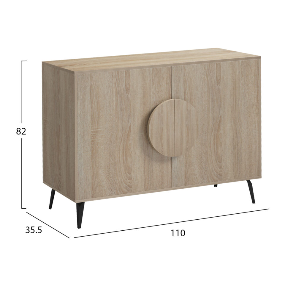 ΜΠΟΥΦΕΣ ΜΕΛΑΜΙΝΗ SONAMA-ΜΑΥΡΑ ΜΕΤΑΛ.ΠΟΔΙΑ 110x35.5x82Υεκ.