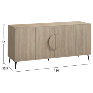 ΜΠΟΥΦΕΣ ΜΕΛΑΜΙΝΗ SONAMA-ΜΑΥΡΑ ΜΕΤΑΛ.ΠΟΔΙΑ 180x35.5x82Υεκ.