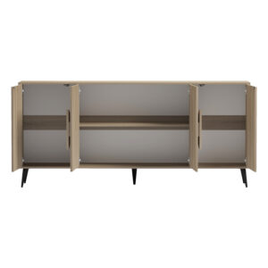 ΜΠΟΥΦΕΣ ΜΕΛΑΜΙΝΗ SONAMA-ΜΑΥΡΑ ΜΕΤΑΛ.ΠΟΔΙΑ 180x35.5x82Υεκ.