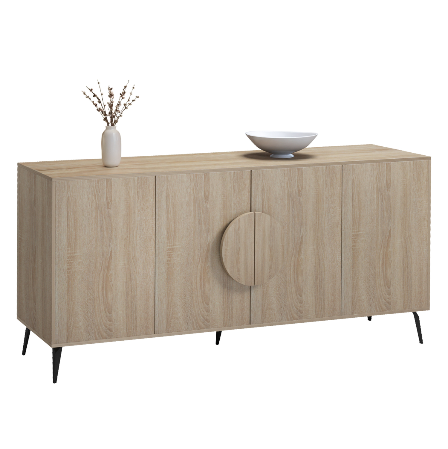 ΜΠΟΥΦΕΣ ΜΕΛΑΜΙΝΗ SONAMA-ΜΑΥΡΑ ΜΕΤΑΛ.ΠΟΔΙΑ 180x35.5x82Υεκ.