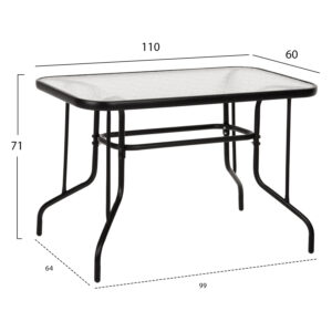 ΣΕΤ ΤΡΑΠΕΖΑΡΙΑΣ 5ΤΜΧ ΤΡΑΠΕΖΙ 110x60εκ & 4 ΠΟΛΥΘΡΟΝΕΣ--ΜΑΥΡΟ