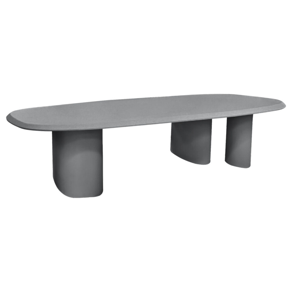 ΤΡΑΠΕΖΙ ΤΡΑΠΕΖΑΡΙΑΣ FIBER CEMENT ΟΒΑΛ GLEN ΓΚΡΙ 260x95x75Υεκ