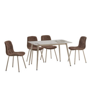PRIMO ΤΡΑΠΕΖΙ ΛΕΥΚΟ ΜΕ ΟΨΗ ΜΑΡΜΑΡΟΥ 120x70x74cm