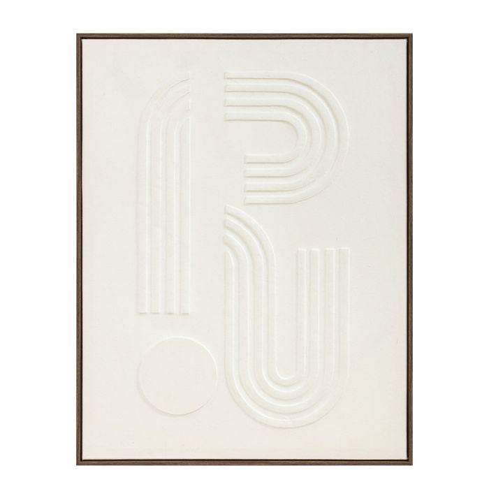CURVA 2 ΠΙΝΑΚΑΣ ΔΙΑΚΟΣΜΗΤΙΚΟΣ ΜΕ ΚΟΡΝΙΖΑ 70x90x4cm ΚΑΜΒΑΣ BEIGE BEIGE ΞΥΛΟ ΦΥΣΙΚΟ