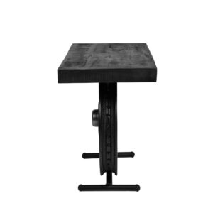 WHEEL SIDE TABLE ΜΑΥΡΟ ΑΣΗΜΙ 60x36x56cm