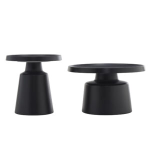 MOUSSE COFFEE TABLE SET 2ΤΕΜ ΜΑΥΡΟ ΜΑΤ 70x70x50cm