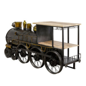 TRAIN ΚΟΝΣΟΛΑ BAR GUNMETAL ΦΥΣΙΚΟ 226x60x104cm