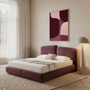 DOMINO ΚΡΕΒΑΤΙ (ΓΙΑ ΣΤΡΩΜΑ 160x200cm) ΔΑΜΑΣΚΗΝΙ 189x224x113cm
