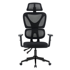 ΚΑΡΕΚΛΑ ΓΡΑΦΕΙΟΥ ΜΑΥΡO MESH--ΒΑΣΗ PP 51x49x121-129Υεκ