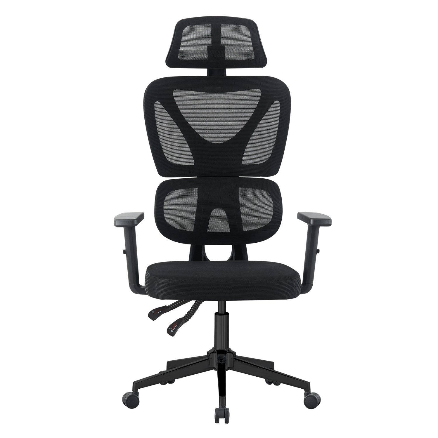 ΚΑΡΕΚΛΑ ΓΡΑΦΕΙΟΥ ΜΑΥΡO MESH--ΒΑΣΗ PP 51x49x121-129Υεκ