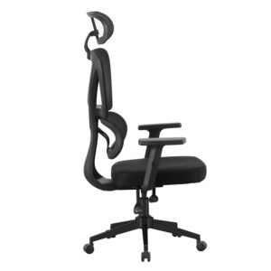 ΚΑΡΕΚΛΑ ΓΡΑΦΕΙΟΥ ΜΑΥΡO MESH--ΒΑΣΗ PP 51x49x121-129Υεκ