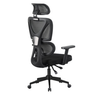 ΚΑΡΕΚΛΑ ΓΡΑΦΕΙΟΥ ΜΑΥΡO MESH--ΒΑΣΗ PP 51x49x121-129Υεκ