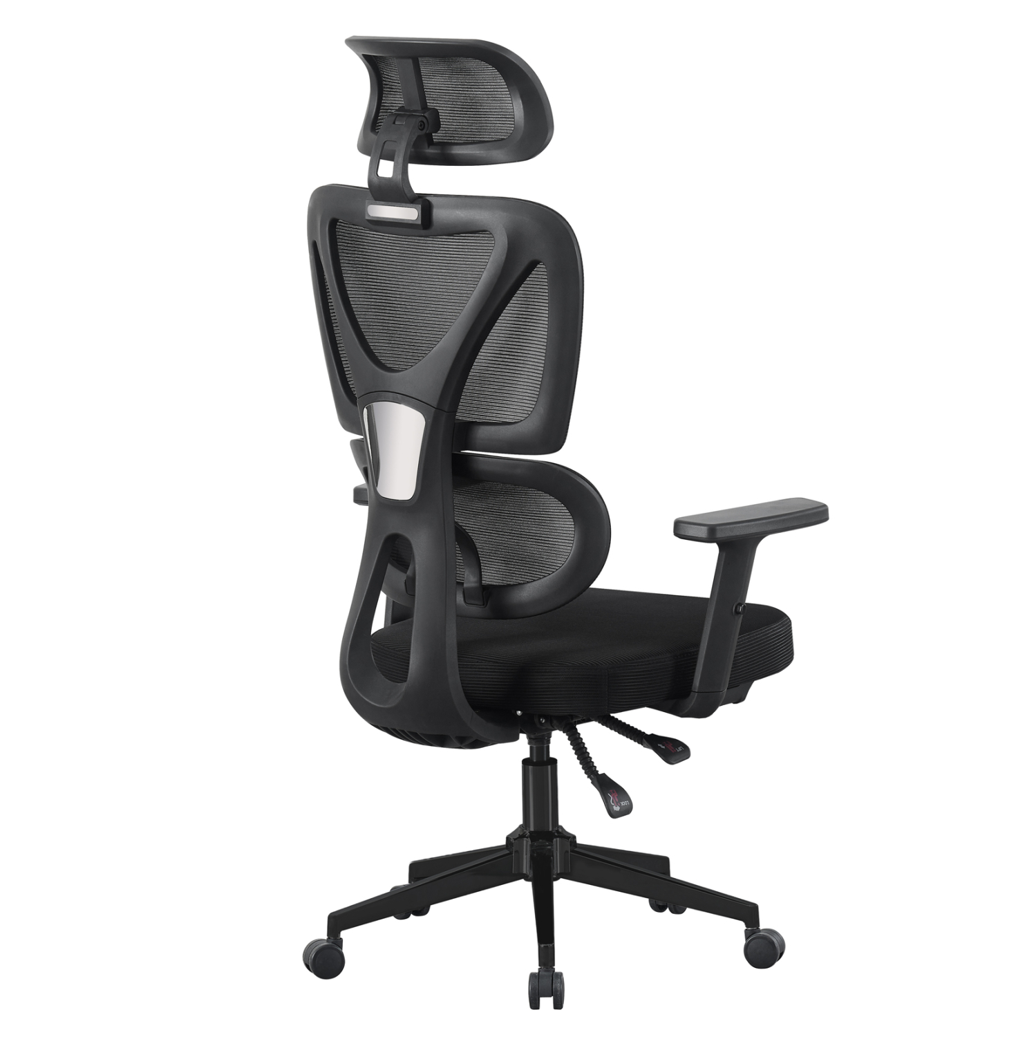 ΚΑΡΕΚΛΑ ΓΡΑΦΕΙΟΥ ΜΑΥΡO MESH--ΒΑΣΗ PP 51x49x121-129Υεκ