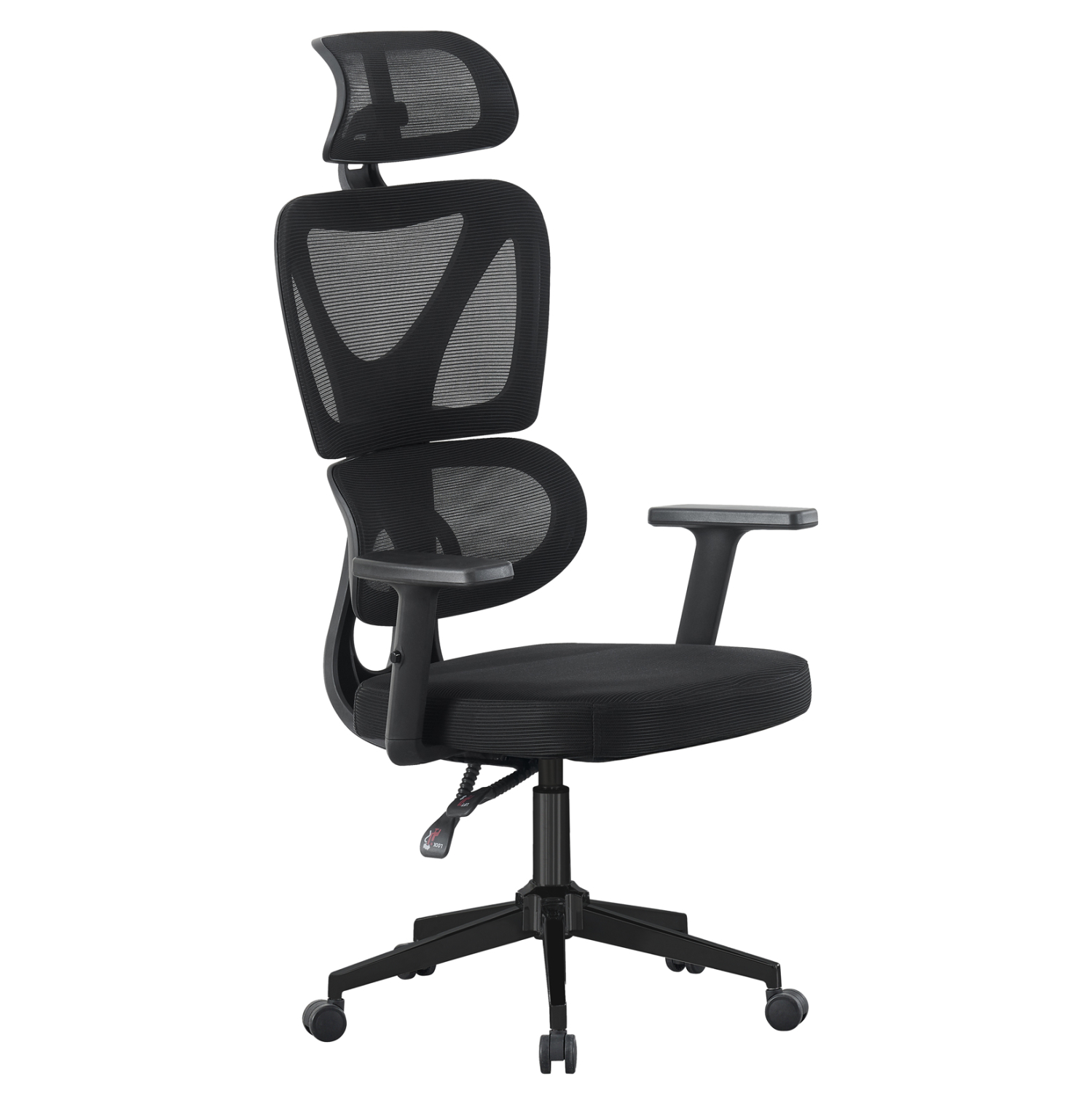 ΚΑΡΕΚΛΑ ΓΡΑΦΕΙΟΥ ΜΑΥΡO MESH--ΒΑΣΗ PP 51x49x121-129Υεκ