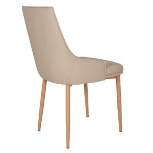 ΚΑΡΕΚΛΑ ΤΡΑΠΕΖΑΡΙΑΣ PU ΣΕ ΚΡΕΜ-ΜΕΤΑΛ.ΠΟΔΙΑ WOOD GRAIN 47x50x86Υεκ.