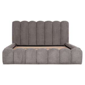 ΚΡΕΒΑΤΙ ΔΙΠΛΟ ΓΚΡΙ CHENILLE ΥΦΑΣΜΑ-- ΓΙΑ ΣΤΡΩΜΑ 160x200εκ