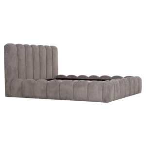 ΚΡΕΒΑΤΙ ΔΙΠΛΟ ΓΚΡΙ CHENILLE ΥΦΑΣΜΑ-- ΓΙΑ ΣΤΡΩΜΑ 160x200εκ