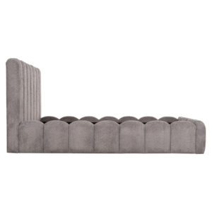 ΚΡΕΒΑΤΙ ΔΙΠΛΟ ΓΚΡΙ CHENILLE ΥΦΑΣΜΑ-- ΓΙΑ ΣΤΡΩΜΑ 160x200εκ