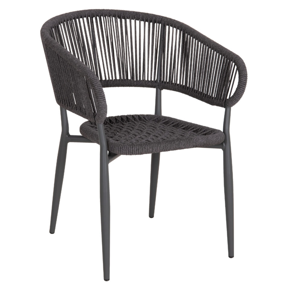ΠΟΛΥΘΡΟΝΑ ΑΛΟΥΜΙΝΙΟΥ EULO ΓΚΡΙ-TWISTED RATTAN ΓΚΡΙ 57x63x77Υεκ.