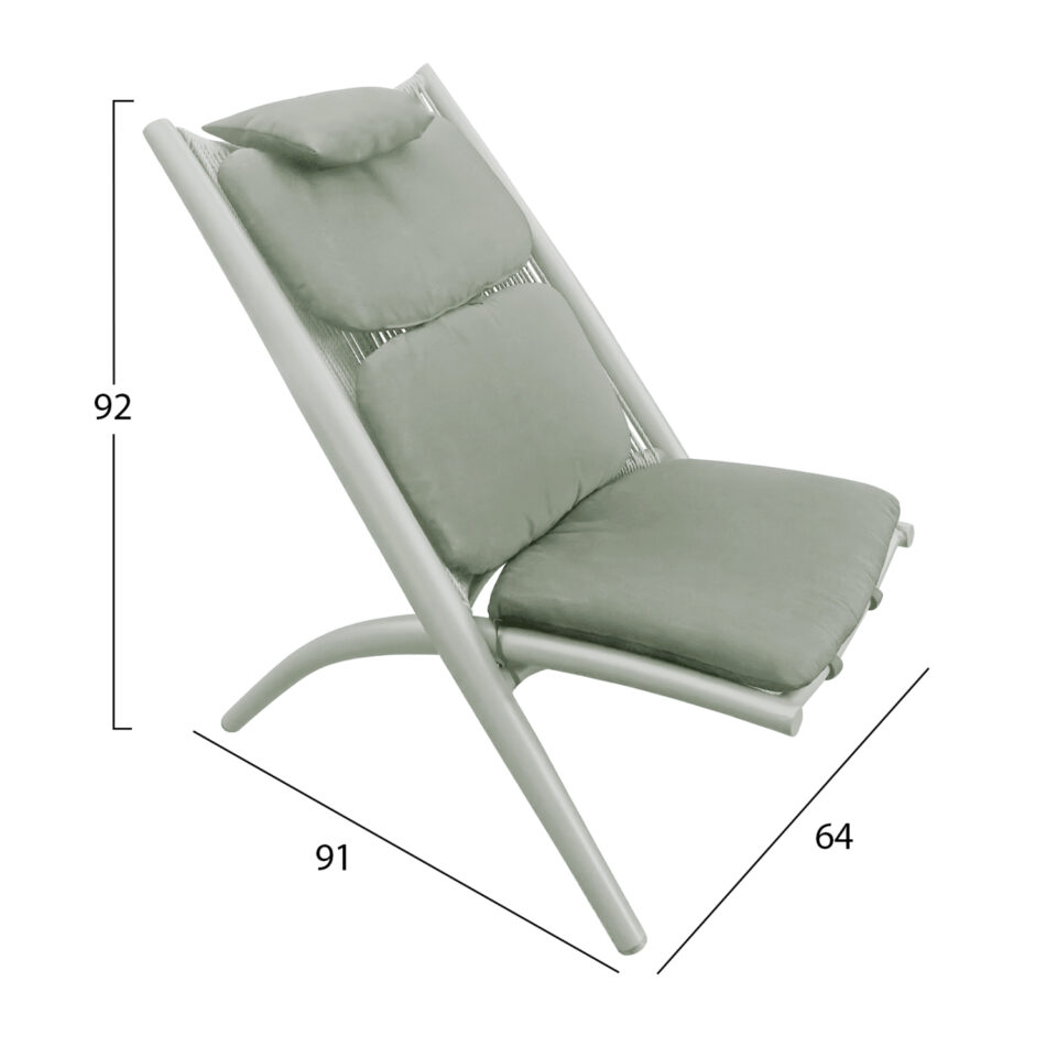 ΠΟΛΥΘΡΟΝΑ RELAX REMUS ΑΛΟΥΜΙΝΙΟ & ΣΧΟΙΝΙ OLEFIN ΣΕ OLIVE GREEN 63x87x94Υεκ