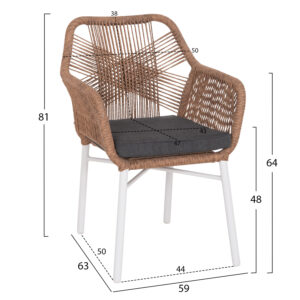 ΣΕΤ ΤΡΑΠΕΖΑΡΙΑΣ 7ΤΜΧ TOPIN ΑΛΟΥΜΙΝΙΟ ΛΕΥΚΟ--POLYWOOD--P.E.RATTAN