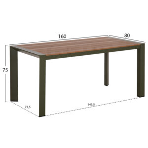 ΣΕΤ ΤΡΑΠΕΖΑΡΙΑΣ ΕΞ.ΧΩΡΟΥ 5ΤΜΧ HILLIARD OLIVE GREEN ΑΛΟΥΜΙΝΙΟ-POLYWOOD