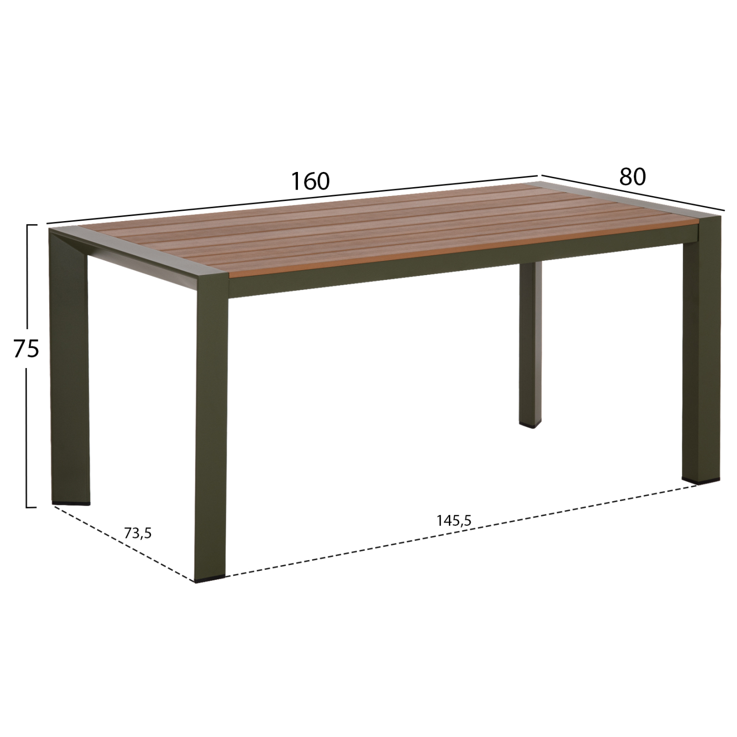 ΣΕΤ ΤΡΑΠΕΖΑΡΙΑΣ ΕΞ.ΧΩΡΟΥ 5ΤΜΧ HILLIARD OLIVE GREEN ΑΛΟΥΜΙΝΙΟ-POLYWOOD