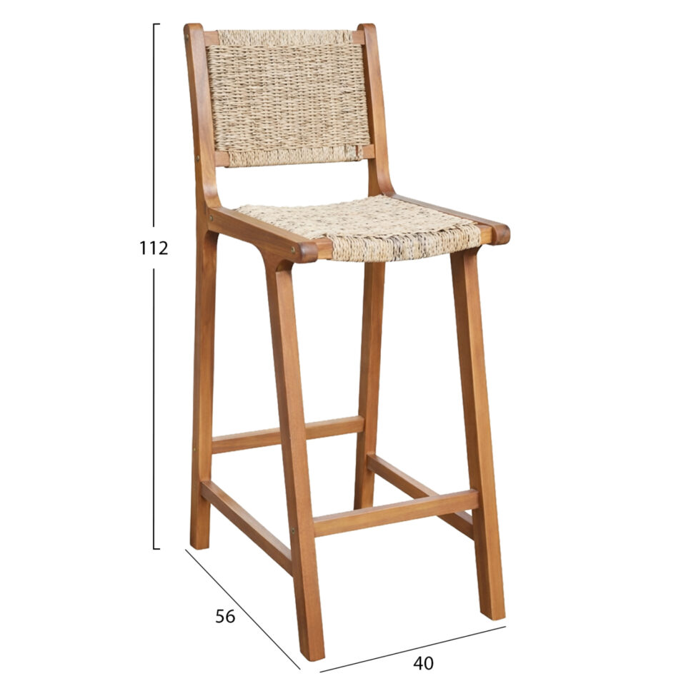 ΣΚΑΜΠΟ ΜΠΑΡ ΜΕ ΠΛΑΤΗ ΞΥΛΟ ΑΚΑΚΙΑΣ ΦΥΣΙΚΟ-TWIST WICKER 40x56x112.5Υεκ.