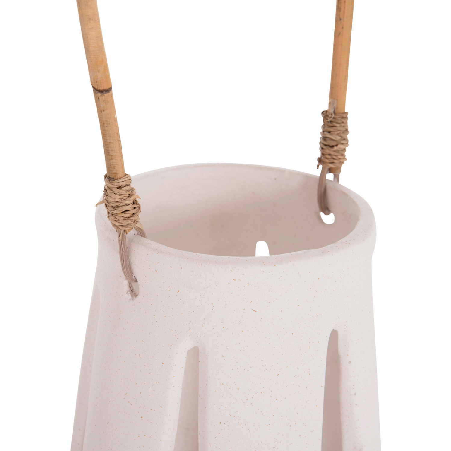 ΕΠΙΤΡΑΠΕΖΙΟ ΦΑΝΑΡΙ ΛΕΥΚΟ FIBER CEMENT & ΧΕΡΟΥΛΙ RATTAN Φ17x27Yεκ.