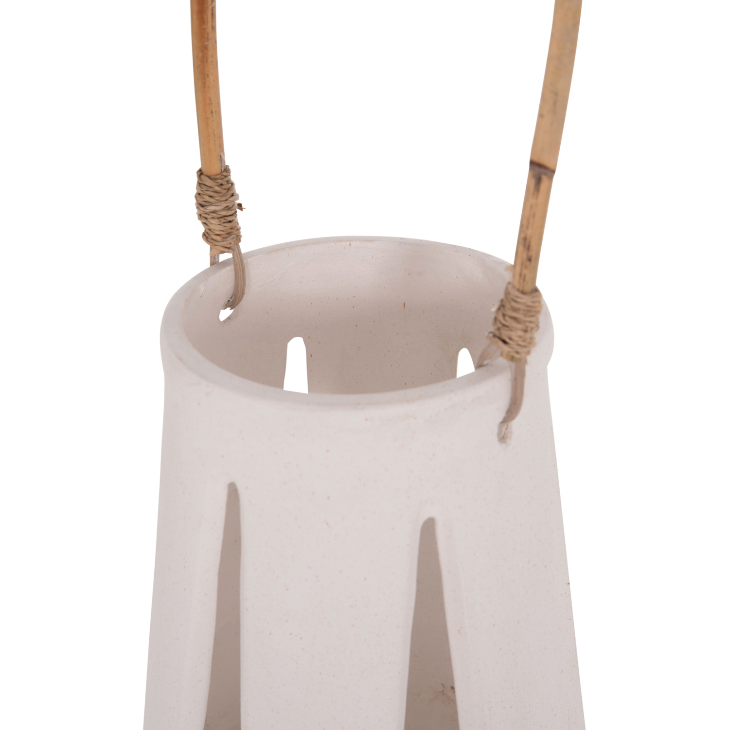ΕΠΙΤΡΑΠΕΖΙΟ ΦΑΝΑΡΙ ΛΕΥΚΟ FIBER CEMENT & ΧΕΡΟΥΛΙ RATTAN Φ17x27Yεκ.