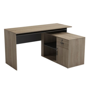 ΓΡΑΦΕΙΟ ΔΕΞΙΑ ΓΩΝΙΑ ΜΕΛΑΜΙΝΗ ΣΕ SONAMA-ΓΚΡΙ 138x102x75Υεκ