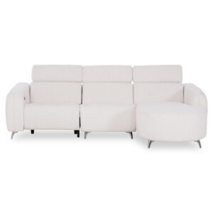 ΚΑΝΑΠΕΣ ΔΕΞΙΑ ΓΩΝΙΑ 3Θ ΜΕ RECLINE VALENTE ΜΠΕΖ ΥΦΑΣΜΑ 275x160x104Yεκ