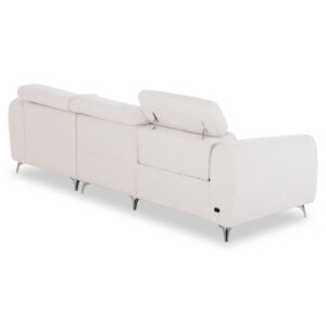 ΚΑΝΑΠΕΣ ΔΕΞΙΑ ΓΩΝΙΑ 3Θ ΜΕ RECLINE VALENTE ΜΠΕΖ ΥΦΑΣΜΑ 275x160x104Yεκ