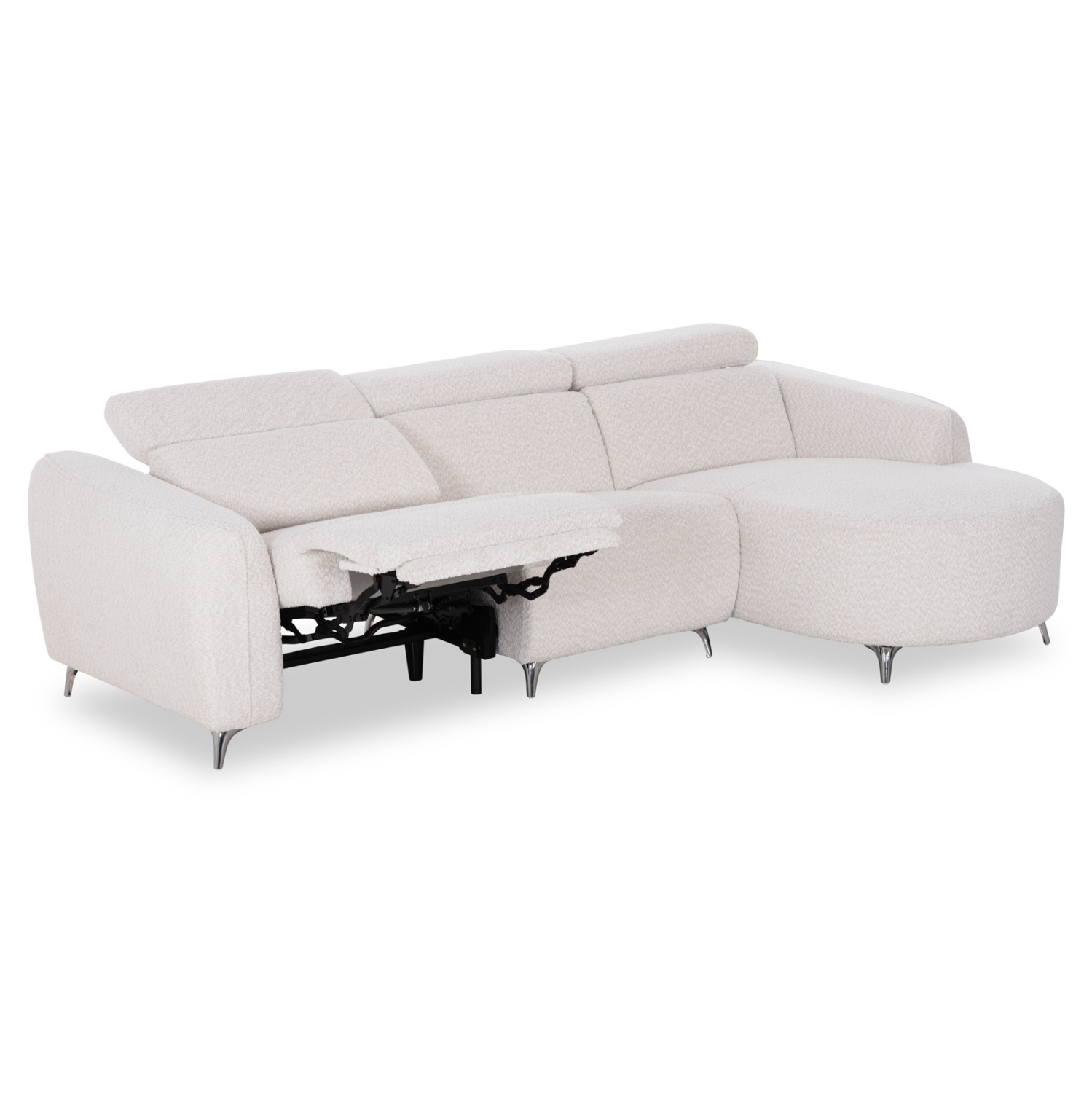 ΚΑΝΑΠΕΣ ΔΕΞΙΑ ΓΩΝΙΑ 3Θ ΜΕ RECLINE VALENTE ΜΠΕΖ ΥΦΑΣΜΑ 275x160x104Yεκ