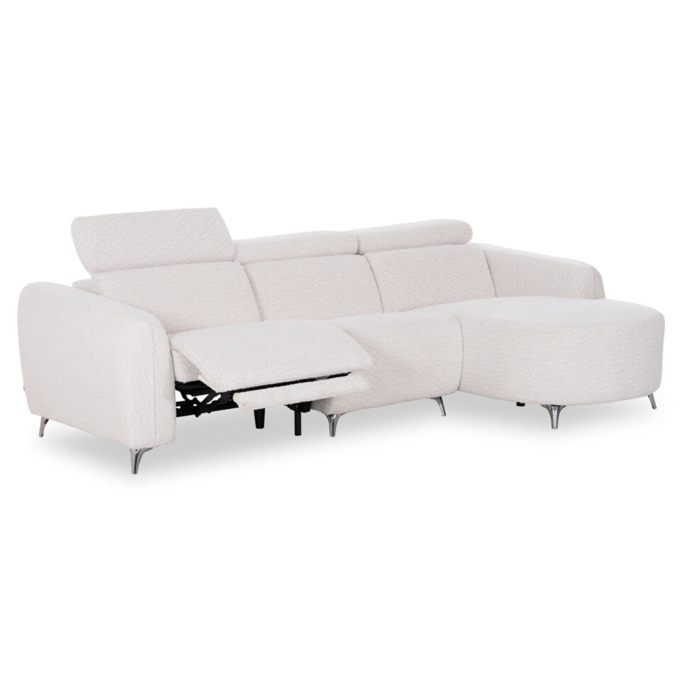 ΚΑΝΑΠΕΣ ΔΕΞΙΑ ΓΩΝΙΑ 3Θ ΜΕ RECLINE VALENTE ΜΠΕΖ ΥΦΑΣΜΑ 275x160x104Yεκ