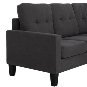 ΚΑΝΑΠΕΣ ΓΩΝΙΑ ΑΝΑΣΤΡΕΨΙΜΗ ΓΚΡΙ ΥΦΑΣΜΑ 184.5x75-129x86Yεκ.