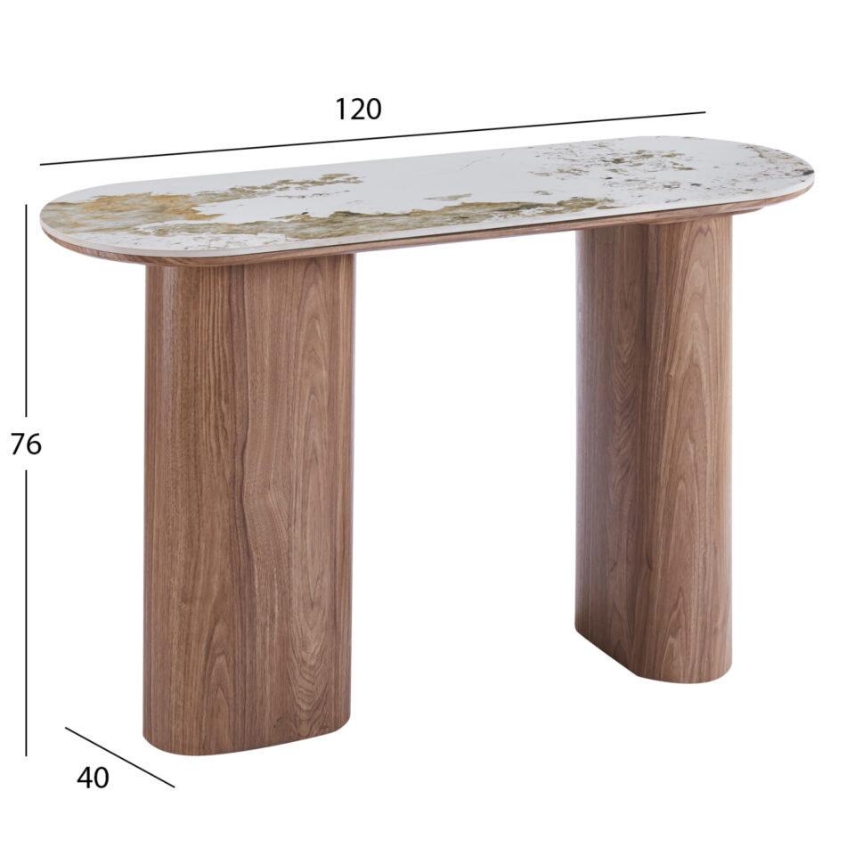 ΚΟΝΣΟΛΑ ΚΕΡΑΜΙΚΟ TOP PANDORA--MDF ΠΟΔΙΑ 120x40x76Υεκ