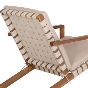 LOUNGE ΣΕΤ ΕΞ.ΧΩΡΟΥ 3ΤΜΧ DAME ΞΥΛΟ ΑΚΑΚΙΑΣ--ΣΧΟΙΝΙ STRAP & ΜΑΞΙΛΑΡΙΑ ΣΕ ΜΠΕΖ