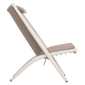 ΠΟΛΥΘΡΟΝΑ RELAX REMUS ΑΛΟΥΜΙΝΙΟ ΛΕΥΚΟ-ΣΧΟΙΝΙ OLEFIN ΜΠΕΖ 63x87x94Υεκ.