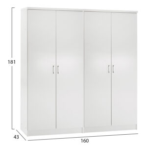 ΣΕΤ 2 ΝΤΟΥΛΑΠΕΣ 2ΦΥΛΛΕΣ ΜΕΛΑΜΙΝΗ ΣΕ ΛΕΥΚΟ 160x43x181Υεκ