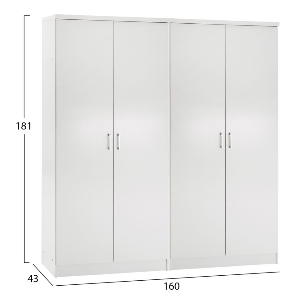 ΣΕΤ 2 ΝΤΟΥΛΑΠΕΣ 2ΦΥΛΛΕΣ ΜΕΛΑΜΙΝΗ ΣΕ ΛΕΥΚΟ 160x43x181Υεκ