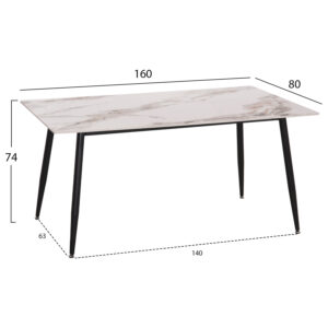 ΣΕΤ ΤΡΑΠΕΖΑΡΙΑΣ 5ΤΜΧ GAFF ΚΕΡΑΜΙΚΟ TOP--ΥΦΑΣΜΑ TAUPE & ΜΕΤΑΛ.ΠΟΔΙΑ ΜΑΥΡΑ
