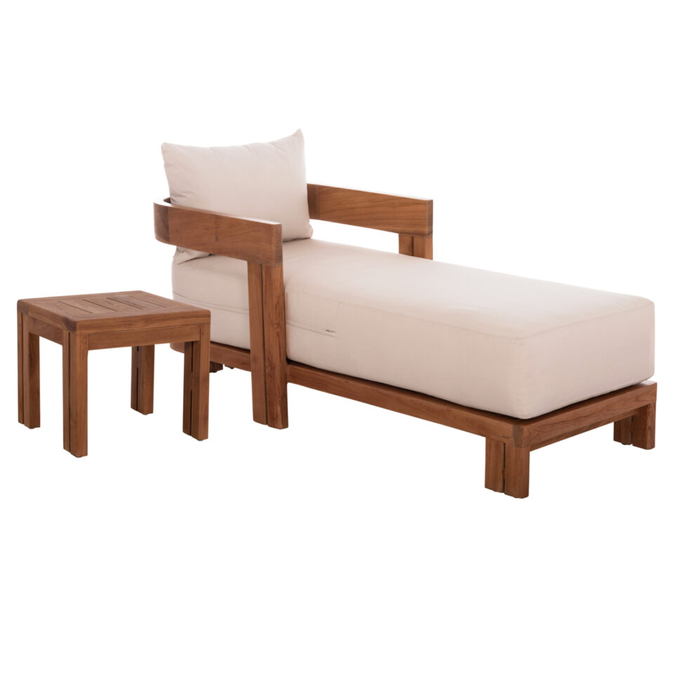 ΣΕΤ ΞΑΠΛΩΣΤΡΑ/ΑΝΑΚΛΙΝΔΡΟ ΜΕ ΤΡΑΠΕΖΑΚΙ KIOTO ΞΥΛΟ TEAK ΦΥΣΙΚΟ-ΜΑΞΙΛΑΡΙΑ ΜΠΕΖ