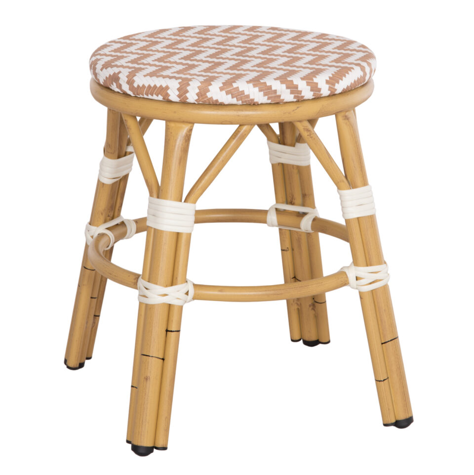 ΣΚΑΜΠΟ ΑΛΟΥΜΙΝΙΟΥ BAMBOO LOOK-TEXTILENE ΛΕΥΚΟ-ΚΑΦΕ Φ36x46Υεκ.
