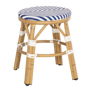 ΣΚΑΜΠΟ ΑΛΟΥΜΙΝΙΟΥ BAMBOO LOOK-TEXTILENE ΛΕΥΚΟ-ΜΠΛΕ Φ36x46Υεκ.